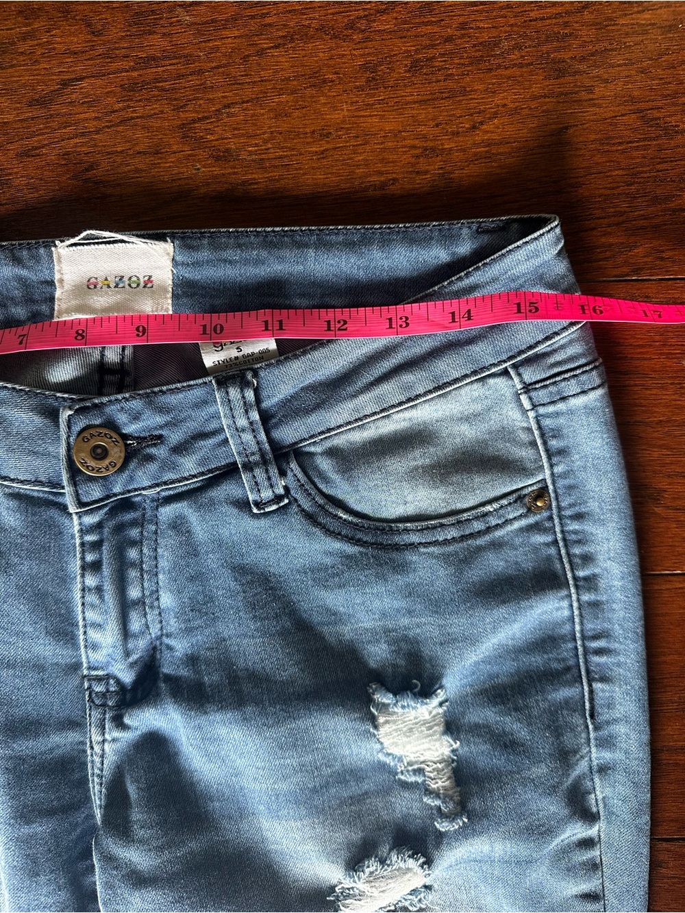 Gazoz Women’s Medium Blue Distressed Skinny Jeans - Picture 7 of 9